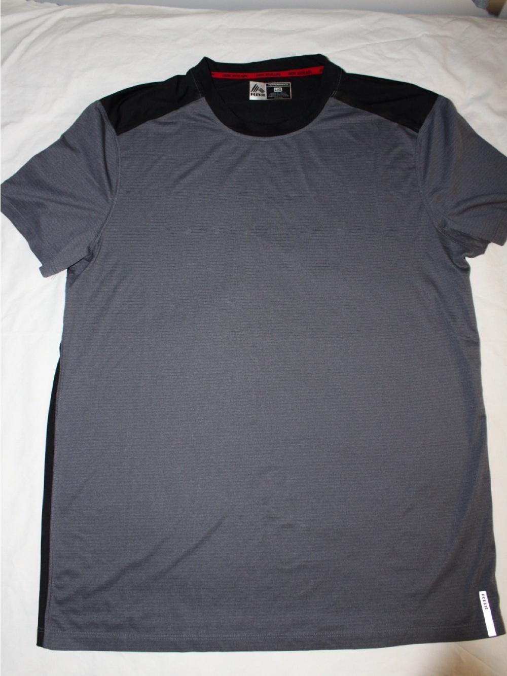 RBX Men's Short Sleeve Athletic Tee - Gray and Black